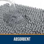 OLANLY Bathroom Rugs 30x20, Extra Soft Absorbent Chenille Bath Rugs, Rubber Backing Quick Dry, Machine Washable Bath Mats for Bathroom Floor, Tub and Shower, Home Decor Accessories, Grey — изображение 2