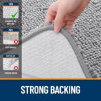 OLANLY Bathroom Rugs 30x20, Extra Soft Absorbent Chenille Bath Rugs, Rubber Backing Quick Dry, Machine Washable Bath Mats for Bathroom Floor, Tub and Shower, Home Decor Accessories, Grey — изображение 5